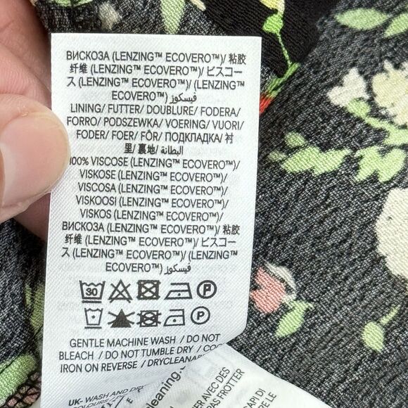 Boden Dress Wild Cluster 12UK 8USCrew Neck Knee Length Floral Black Long Sleeve‎ - Picture 11 of 12